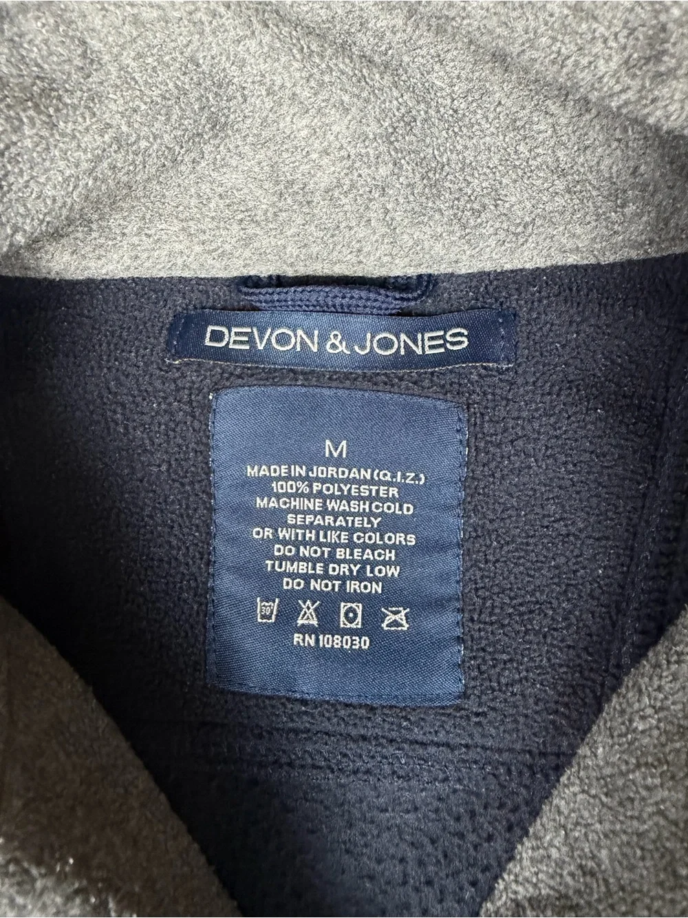 Sz Medium Mens Devon & Jones Winnebago Industries 1/4 Quarter Zip Fleece Sweater